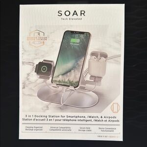 Soar 3 in 1 Docking Station for Watch, AirPods and smartphone